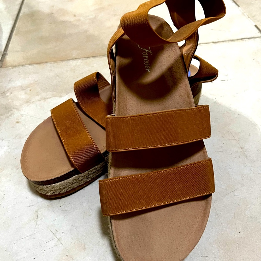 2 strap wedge brown sandal